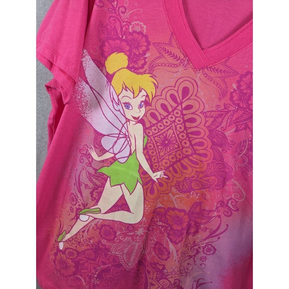 Disney Store Tinker Bell Graphic T Shirt Hot Pink 2XL Sassy Fairy Y2Kโ Style